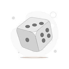 dice cube vector flat illustration on white