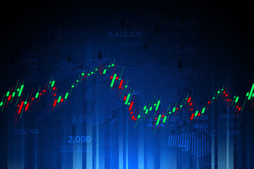 Stock market graph or forex trading chart for business and financial concepts, reports and investment . Vector illustration