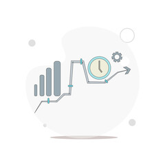 efficiency flat. optimization vector flat illustration on white