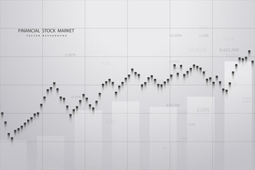 Stock market graph or forex trading chart for business and financial concepts, reports and investment . Vector illustration