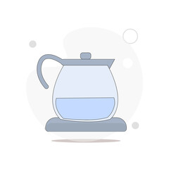electric kettle vector flat illustration on white