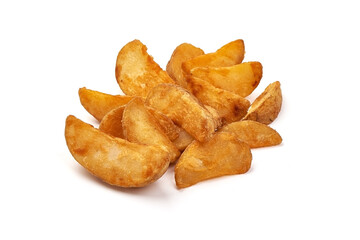 Fried Potato wedges, Fast food, isolated on a white background