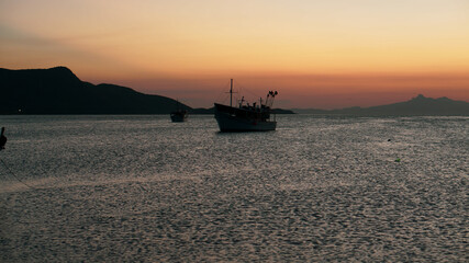 Obraz premium Fishing boats in the caribbean sea