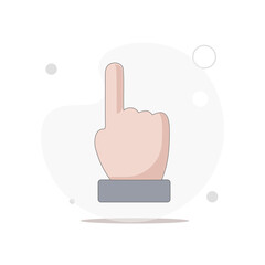 Hand vector icon, forefinger vector flat illustration on white