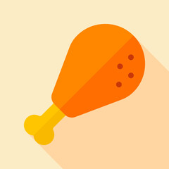 Chicken leg vector icon. Fast food sign