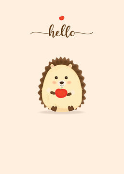 postcard with a cute hedgehog