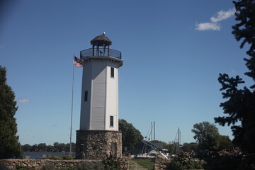 Fototapeta na wymiar lighthouse on the coast of state country