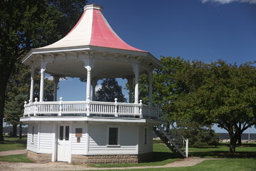 white gazebo in the park