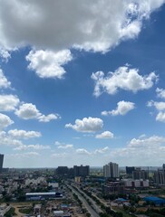 timelapse of clouds over city