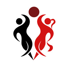 A man and woman dance. Illustration. Logo