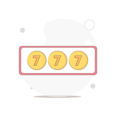 jackpot casino slot vector flat illustration on white