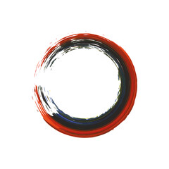 Red brush stroke circle