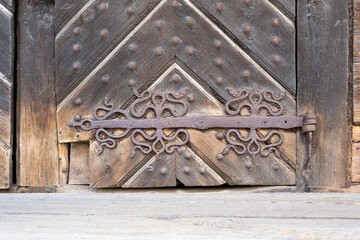 Antique wooden door from 1690.