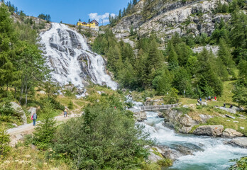 the beautiful Toce Waterfall in Formazza Valley in Piedmont