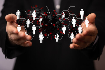 virus. Novel, people Concept quarantine.