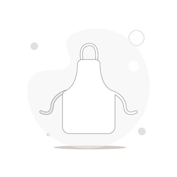recommend clip art: Kitchen apron protective garment vector flat illustration on white