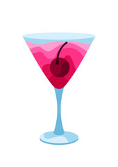 Manhattan cocktail illustration.