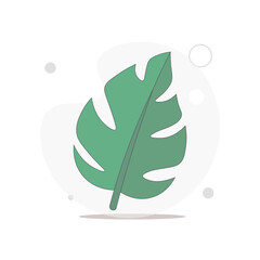 leaf vector flat illustration on white