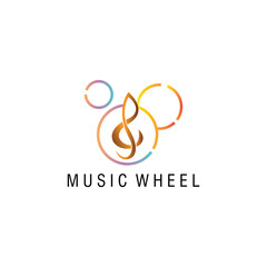 music logo illustration colorful circle design vector