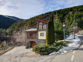 Fototapeta na wymiar Pal Village in Andorra Pyrenees Mountains.