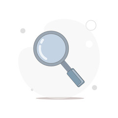 Magnifying glass or search vector flat illustration on white