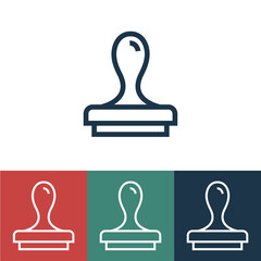 Linear vector icon with stamp