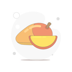 mango vector flat illustration on white