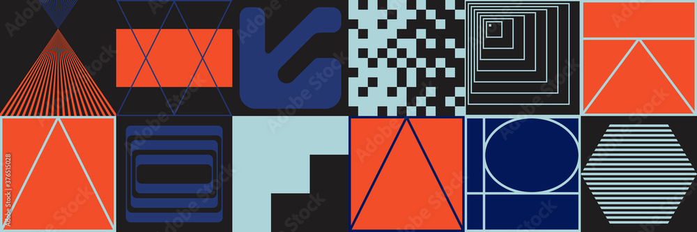 Poster deconstructed abstract vector pattern design