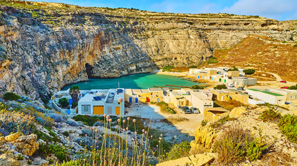 Observe San Lawrenz village from the top, Gozo, Malta