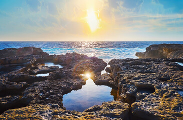 Meet the evening on Gozo coast, Malta
