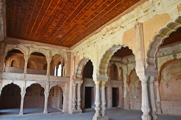 wooden roof in royal palace haryana