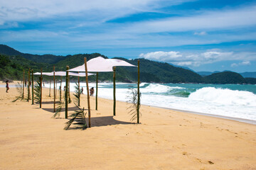 Fototapeta premium beach with umbrellas