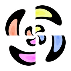 Abstract background of colorful geometric shaped decorative pattern, canvas art drawing, graphic design illustration wallpaper