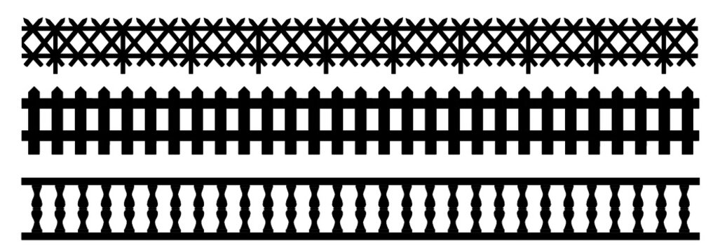 Balustrade wooden. seamless vintage railing made of wood and stone or gypsum. Flat vercor Balustrades sign. Marble Balustrade shandrail for balcony, porch or garden in classic roman style. 