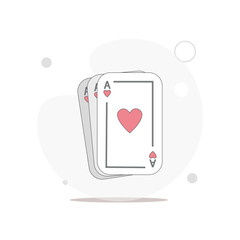 playing cards aces vector flat illustration on white