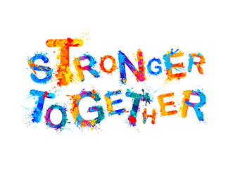 Stronger together. Vector colorful words
