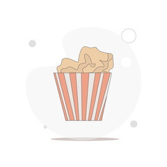 popcorn vector flat illustration on white