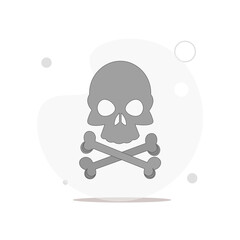 skull vector flat illustration on white