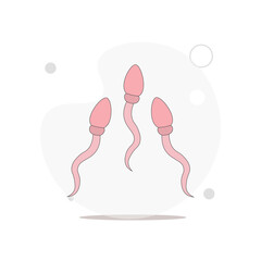 Sperm, Spermatozoa vector flat illustration on white