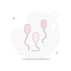 Sperm, Spermatozoa vector flat illustration on white