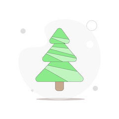 Fir tree icon, Spruce vector flat illustration on white