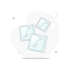 ice cubes vector flat illustration on white