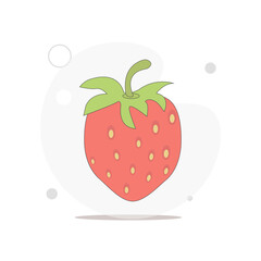 strawberry vector flat illustration on white