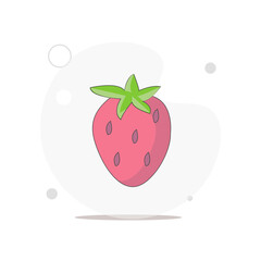 Strawberry vector flat illustration on white