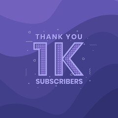 Fototapeta premium Thank you 1000 subscribers 1k subscribers celebration.