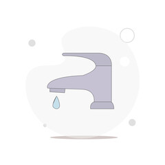 water tap vector flat illustration on white