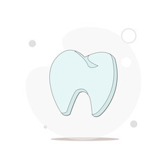 Tooth vector flat illustration on white