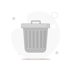 Trash can vector flat illustration on white