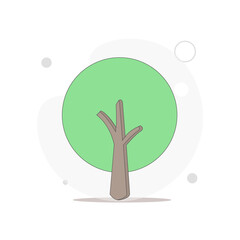 Obraz premium tree vector flat illustration on white