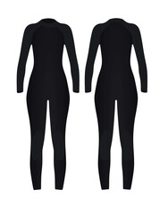 Black female wetsuit. vector illustration